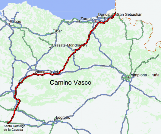 Karte Camino Vasco